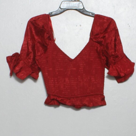 Band of the free nwt LEA RHUBARB SMOCKED CROP TOP - Picture 3 of 10